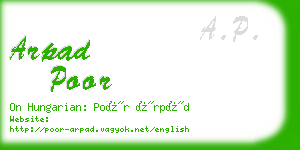 arpad poor business card